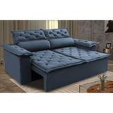 Sofá Top Compact 180cm Retrátil E Reclinável Azul