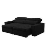 Sofa 2 Lugares Retratil Reclinavel Atenas 2,10m Preto