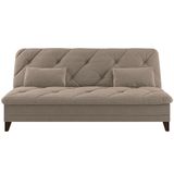 Sofá-cama 3 Lugares Linoforte Jamile com Encosto Reclinável em Tecido Suede 188cm de Largura