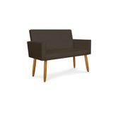 Sofá Namoradeira 2 Lugares Luxo Tecido Decor Marrom