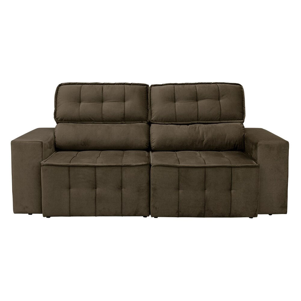 Sofá 4 Lugares Falconi Com Assento Retrátil E Encosto Reclin