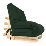 Sofa Cama Solteiro Futon Dobrável Verde Militar