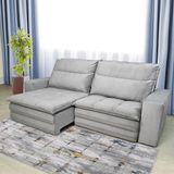 Sofá 5 Lugares Colombo Retrátil, Reclinável e Revestido em Tecido Veludo Slim 250cm Largura Luizzi