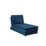 Sofá Cama Chaise 1 Lugar Penélope - Veludo Turquia Petróleo