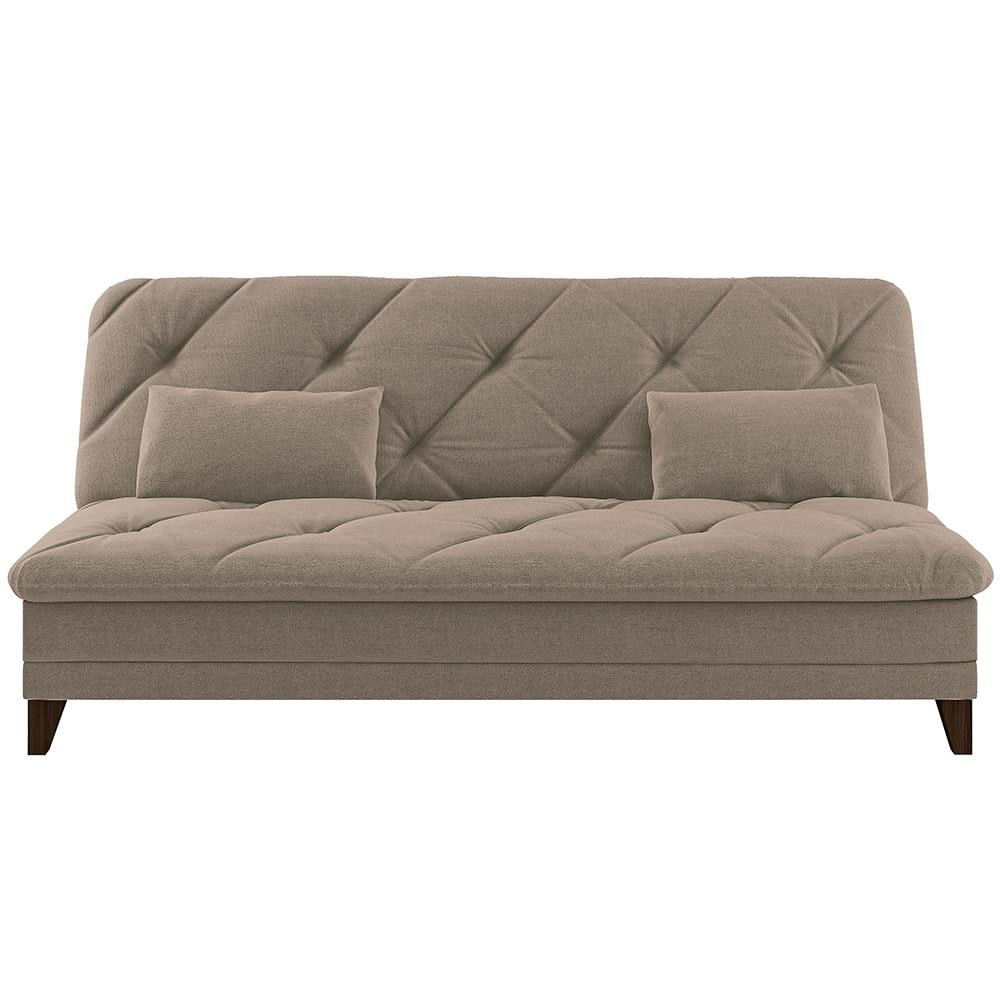 Sofá-cama 3 Lugares Linoforte Jamile Com Encosto Reclinável Em Tecido Suede 188cm De Largura