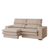 Sofá Modulado Com Chaise De 2 Lugares 250 Veludo Bege