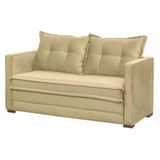 Sofa Cama 02 Lugares Londres Suede Marfim Suede Marfim