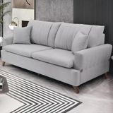 Sofa 3 Lugares 180 Cm Eron Linho Cinza Vazzano Cinza