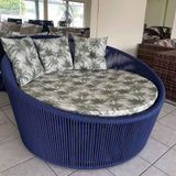 Chaise Palmeira Em Corda Náutica Azul Trancoso