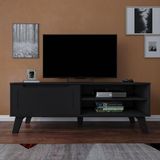 Rack para TV até 47 Polegadas 1 Porta 2 Nicho Lotus Verona Artely Preto