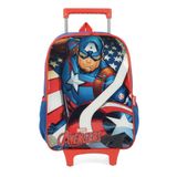 Mochila De Rodinhas Capitão América Luxcel Escolar Avengers