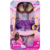 Boneca Barbie Fantasia Bailarina Luzes Brilhantes Roxa Hlc26