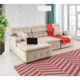 Sofá Retrátil e Chaise Orlando 280x190 Bege