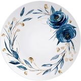 Prato Raso Tramontina Porcelana Decorada Ana Flor 28cm Azul