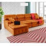 Sofá Retrátil e Chaise Orlando 345x210 Terra