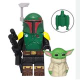 Boneco Blocos De Montar Boba Fett Baby Yoda Star Wars