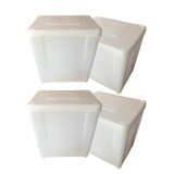 Pote Retangular 10l Para Arroz Branco - 4 Pçs