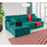 Sofá Retrátil e Chaise Orlando 280x190 Verde