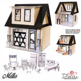 Casinha Bonecas Escala Barbie Garagem Milla Crem 18 Movel Ab