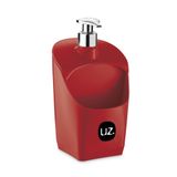Porta Detergente Dispenser Com Suporte Esponja Uz Vermelho