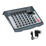 Mixer Som 8 Canais Bluetooth Usb Display Phantom Eq Ajustes