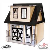 Casa De Bonecas Escala Barbie Com Garagem Milla Crem Darama