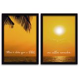 Quadros Decorativos 2 peças 40x60 Sol e Mar Moldura Preta