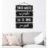 Adesivo Decorativo De Parede Frase Placa Sinto Muito