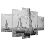 Kit Placas Decorativas 5 Peças 3D Borda Infinita Barcos