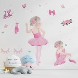 Adesivo De Parede Infantil Bailarina Love Ballet