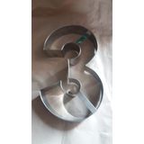 Aro Para Bolo Formato Número Em Inox Modelo N 3 Com 30 Cm