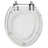 Assento Sanitário Poliester Oval Acrilico Transparente