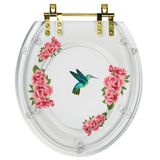 Assento Sanitário Poliéster Oval Cristal Beija Flor