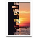 Quadro Decorativo 1 peça 40x60 Por do Sol Moldura Branca