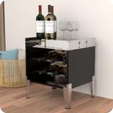 Aparador Bar Retro Pequeno Adega Suporte Vinho Preto Pc