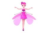 Boneca Princesa Aerocraft Fada Voadora Rosa 19cm Sensor N5