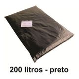 15 Kg Saco De Lixo 200l Preto 200l 0,2 Micra Preto