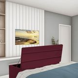 Recamier Baú Argent 140cm Casal Quarto Box Bordô Bordô
