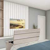 Recamier Baú Argent 140cm Casal Quarto Box Bege