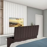 Recamier Baú Carla 100cm Solteiro Quarto Box Marrom