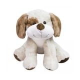 Cachorro Mancha Marrom Olho Sorrindo Sentado 36cm - Pelúcia