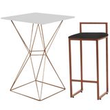 Mesa Bistrô E Banqueta Alta Lina Bar Balcão Cinza Cinza