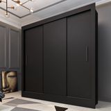 Guarda Roupa Casal 3 Portas 4 Gavetas Taifa Espresso Móveis Preto