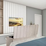 Recamier Baú Dallas 195cm King Size Quarto Box Bege