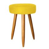 Banqueta Alta Julia 50cm Bar Bistrô Pé Palito Suede Amarelo