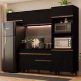 Cozinha Completa Madesa Reims 2 C/armário E Balcão - Preto