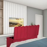 Recamier Baú Dallas 100cm Solteiro Quarto Box Vermelho