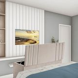 Recamier Baú Grécia 160cm Queen Size Quarto Box Bege