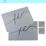 Jogo Americano Com 2 Porta-copos Estilo E Fé Em Sua Mesa