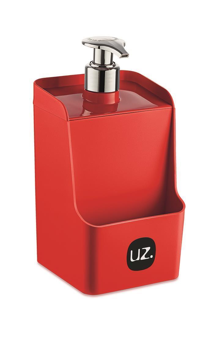 Porta Detergente Slim Dispenser Suporte Esponja Uz Vermelho